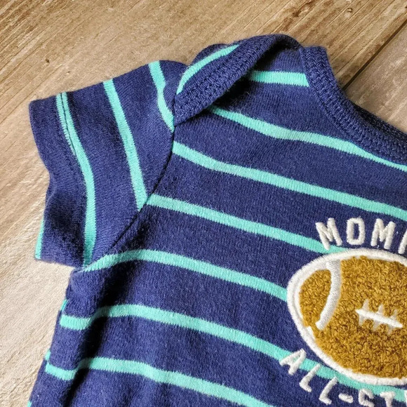 Carter's Baby Boy 6m 6 months Cotton Striped Bodysuit Bundle Orange Blue NWOT - Picture 11 of 12